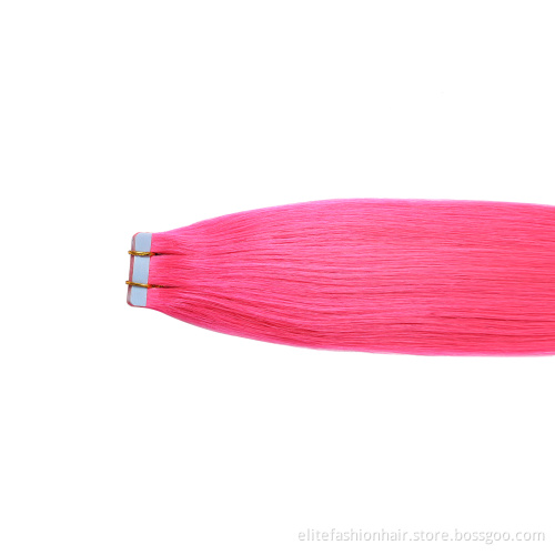 Wholesale No shedding and tangle sillky straight tape in hair extensions tape in human hair Colored Hair Extensions for woman
